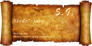 Siró Imre névjegykártya